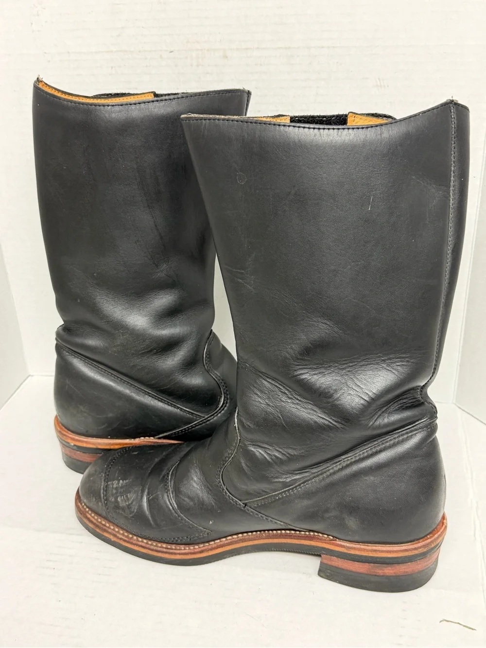 Chippewa 27862 Black Leather Odessa Rally Motorcycle Biker Boots Mens 10 1/2 D